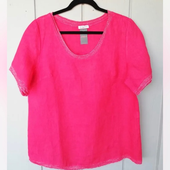 French pink linen blouse size L - Picture 1 of 16